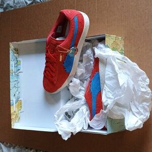 Puma Suede One Piece ,For All Time Red-Ultra Blue Mens Casual Sneakers U.S. 8.5